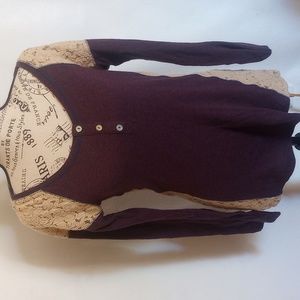 Sanctuary Women's Henley With Lace Details Size Small